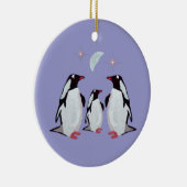 kerstversiering met pinguïn keramisch ornament (Rechts)