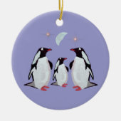 kerstversiering met pinguïn keramisch ornament (Voorkant)