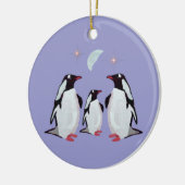 kerstversiering met pinguïn keramisch ornament (Links)