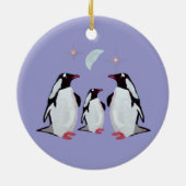 kerstversiering met pinguïn keramisch ornament (Achterkant)