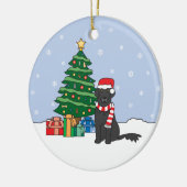 kerstversiering met platte bekleding keramisch ornament (Links)