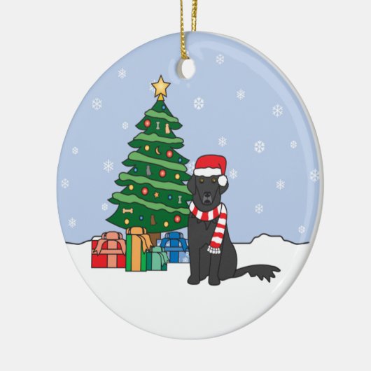 kerstversiering met platte bekleding keramisch ornament (Links)