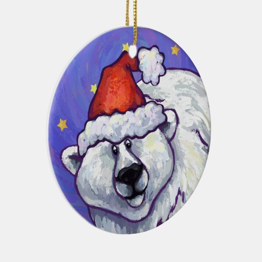 Kerstversiering met poolBeer Keramisch Ornament (Rechts)