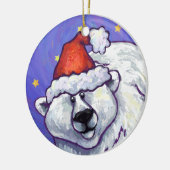 Kerstversiering met poolBeer Keramisch Ornament (Links)