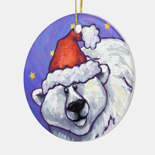 Kerstversiering met poolBeer Keramisch Ornament (Links)