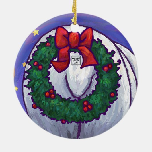 Kerstversiering met poolBeer Keramisch Ornament (Achterkant)