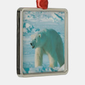 Kerstversiering met poolBeer Metalen Ornament (Rechts)