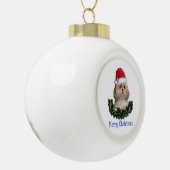 Kerstversiering met puppy Dogs Keramische Bal Ornament (Links)