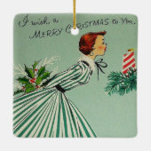  kerstversiering met Retro Keramisch Ornament (Achterkant)