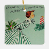  kerstversiering met Retro Keramisch Ornament (Voorkant)