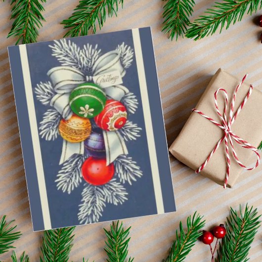 kerstversiering met Retro Spray Aangepast Feestdagen Kaart