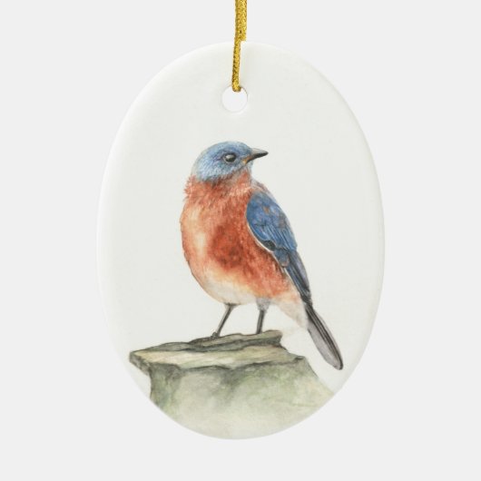 kerstversiering met Robin Painting Keramisch Ornament (Voorkant)