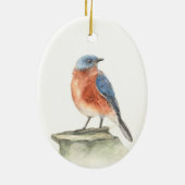 kerstversiering met Robin Painting Keramisch Ornament (Achterkant)