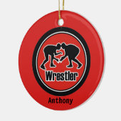 Kerstversiering met rode en zwarte kerstfeestdag keramisch ornament (Links)