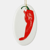 kerstversiering met rode peper keramisch ornament (Rechts)