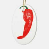 kerstversiering met rode peper keramisch ornament (Links)