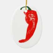 kerstversiering met rode peper keramisch ornament (Voorkant)