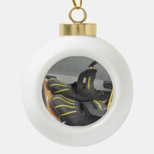 kerstversiering met roeiteam keramische bal ornament (Voorkant)
