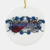 kerstversiering met rondcirkel keramisch ornament (Voorkant)