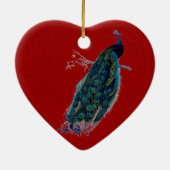  kerstversiering met rood hart keramisch ornament (Achterkant)