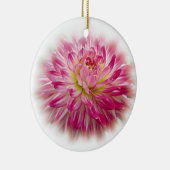  kerstversiering met roze Dahlia Keramisch Ornament (Rechts)