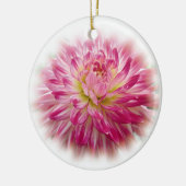  kerstversiering met roze Dahlia Keramisch Ornament (Links)