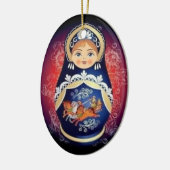 Kerstversiering met Russisch Doll Babushka Keramisch Ornament (Links)