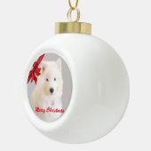 kerstversiering met Samoyed; keramische bal Keramische Bal Ornament (Rechts)