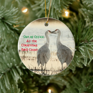 kerstversiering met Sandhill Cranes Keramisch Ornament