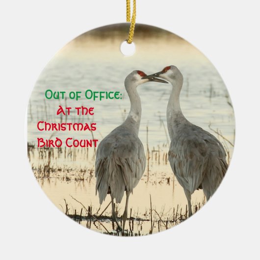 kerstversiering met Sandhill Cranes Keramisch Ornament (Voorkant)