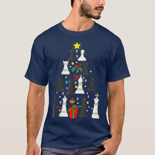 kerstversiering met schaakspeler - Gift Mannen T-shirt (Voorkant)