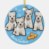 kerstversiering met schattig puppies design keramisch ornament (Voorkant)