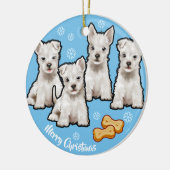 kerstversiering met schattig puppies design keramisch ornament (Links)