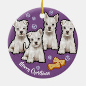 kerstversiering met schattig puppies design keramisch ornament (Achterkant)