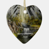 kerstversiering met schilderij keramisch ornament (Rechts)