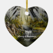 kerstversiering met schilderij keramisch ornament (Voorkant)