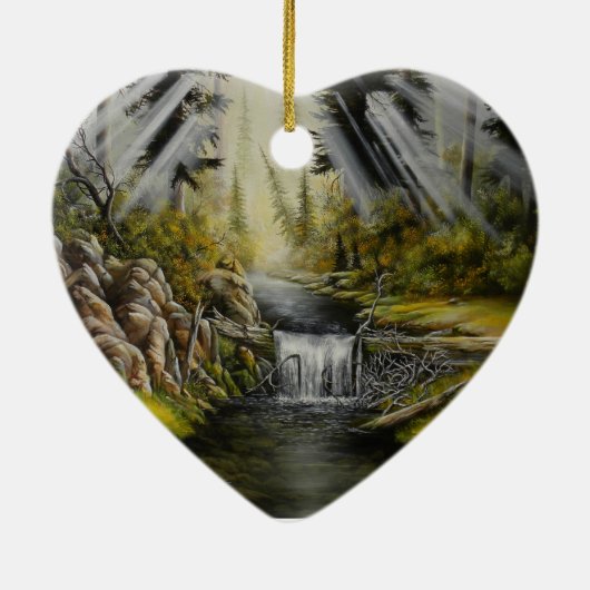 kerstversiering met schilderij keramisch ornament (Achterkant)