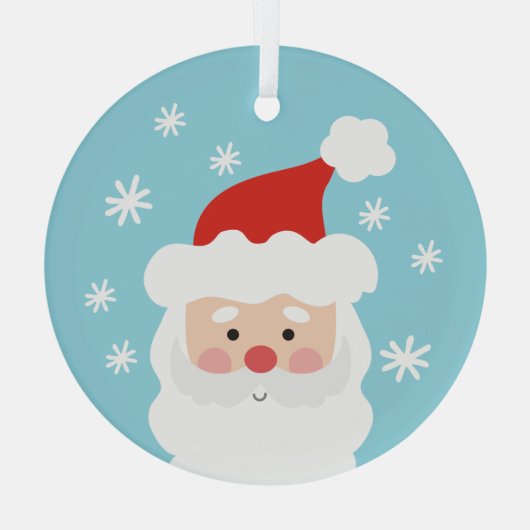 Kerstversiering met Sinterklaas en sneeuwvlokken Glas Ornament (Achterkant)