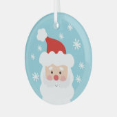 Kerstversiering met Sinterklaas en sneeuwvlokken Glas Ornament (Voorkant links)