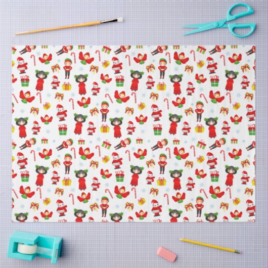 Kerstversiering met sneeuwpoppen, elven, engelen tissuepapier (Craft)