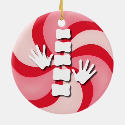 kerstversiering met Snoep uit China Keramisch Ornament (Achterkant)