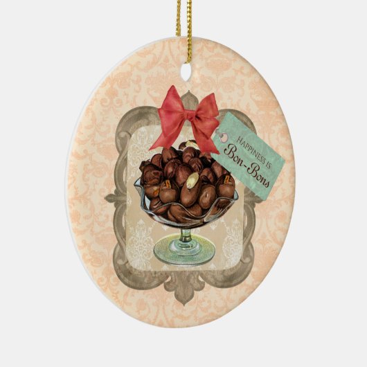 kerstversiering met snoep van chocolade-bonen keramisch ornament (Rechts)