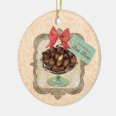 kerstversiering met snoep van chocolade-bonen keramisch ornament (Links)