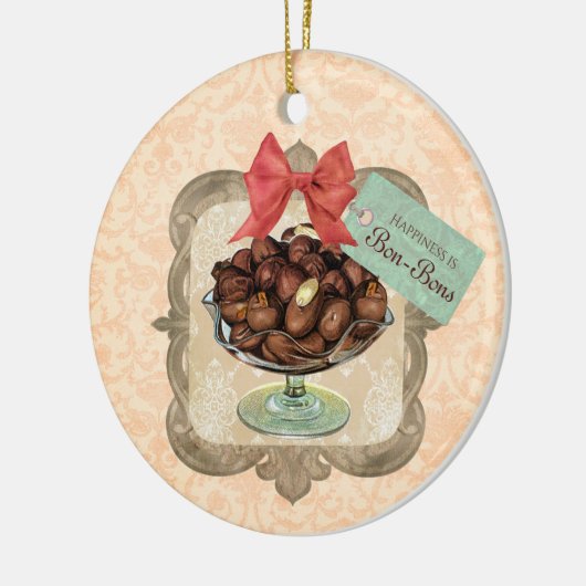 kerstversiering met snoep van chocolade-bonen keramisch ornament (Links)