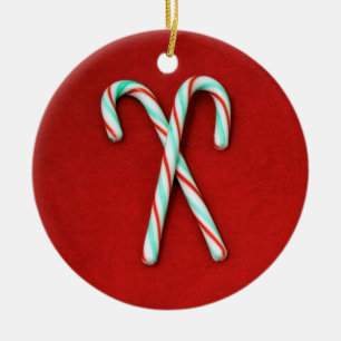 kerstversiering met snoepriet keramisch ornament