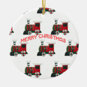 kerstversiering met speelgoed keramisch ornament (Voorkant)