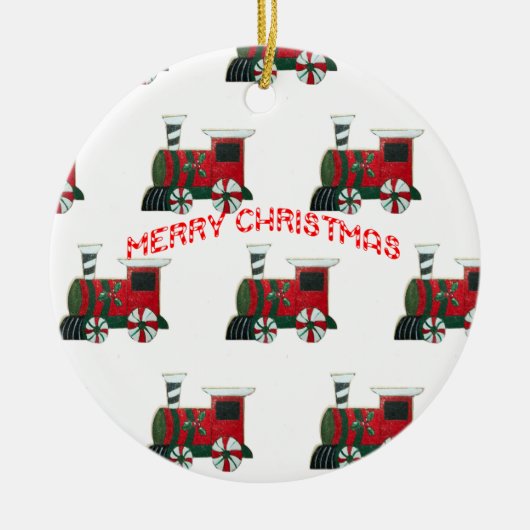 kerstversiering met speelgoed keramisch ornament (Voorkant)