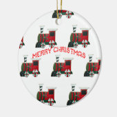 kerstversiering met speelgoed keramisch ornament (Links)