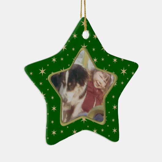 kerstversiering met Star-foto Keramisch Ornament (Rechts)