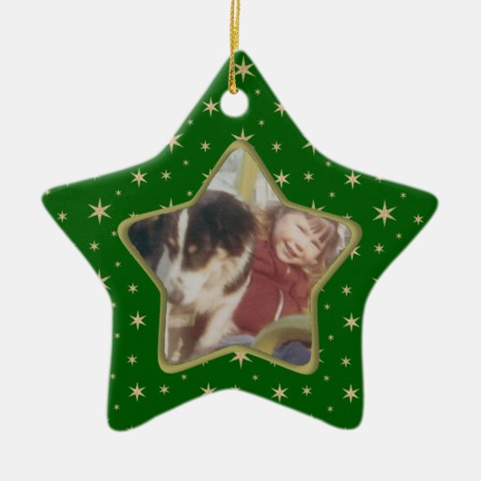 kerstversiering met Star-foto Keramisch Ornament (Voorkant)